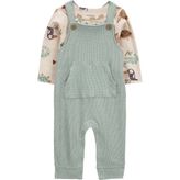 Erkek Bebek Yeşil Salopet Set - 9 Ay