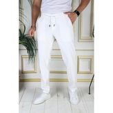 Erkek Beyaz Italyan Kesim Esnek Slim Fit Likralı Lastikli Şık Koton Kumaş Pantolon Okul Hemşire - 33