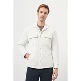 Erkek Beyaz Kapitoneli Worker Ceket - 2XL