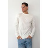 Erkek Bisiklet Yaka Basic Triko Kazak Beyaz - 26123 - XL