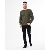 Erkek Bisiklet Yaka Yeşil Sweatshirt