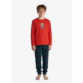 Erkek Çocuk Polar Pijama Takımı 41028 - Kırmızı