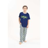 Erkek Çocuk Viskon 2'li Pijama Takımı - İndigo - 5 - 6 Yaş