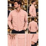 Erkek Gömlek Keten Spor - Pembe - Cappuccino