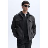 Erkek Gri Regular Fit Trucker Ceket