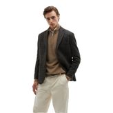 Erkek Haki Ekoseli Blazer Ceket