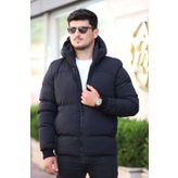 Erkek Haki Kapüşonlu Şişme Mont