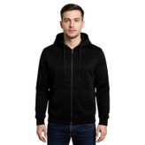 Erkek Kapüşonlu Fermuarlı Siyah Sweatshirt BGL-ST04790