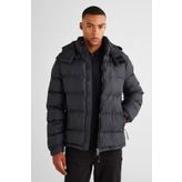 Erkek Kapüşonlu Mont - Siyah | XL
