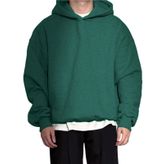 Erkek Kapüşonlu Oversize Sweatshirt 3 İplik Şardonlu Sweatshirt