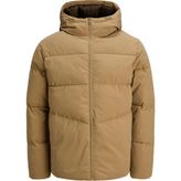 Erkek Kapüsonlu Puffer Ceket - Global - Açık Hardal