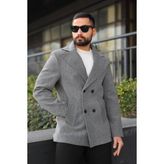 Erkek Kaşe Mont - L - Gri
