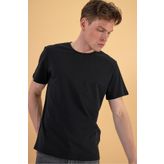Erkek Ken Siyah Bisiklet Yaka Regular Fit Basic Tişört
