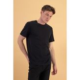 Erkek Ken Siyah Bisiklet Yaka Regular Fit Pike Basic Tişört