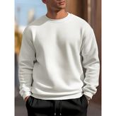 Erkek Krem Oversize Bisiklet Yaka Sweatshirt - XL