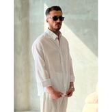 Erkek Krinkıl Oversize Gömlek Beyaz