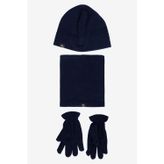 Erkek Lacivert Polar Bere Boyunluk Eldiven Set