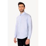 Erkek Mavi Slim Fit Uzun Kol Desenli Gömlek