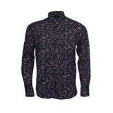 Erkek Mürdüm Desenli Slim Fit Gömlek