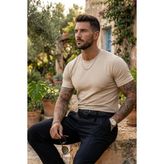 Erkek Oysho Slim Fit Tshırt - Krem