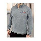 Erkek Paris Baskılı Yarım Fermuarlı Oversize Sweatshirt