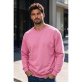 Erkek Pembe Oversize Bisiklet Yaka Sweatshirt - XL