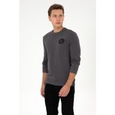 Erkek Regular Fit Bisiklet Yaka Gri Sweatshirt