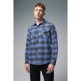 Erkek Regular Fit Ekose Flanel Gömlek - Indigo