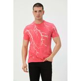 Erkek Şimşek Baskılı Regular Fit Tişört Rose Red