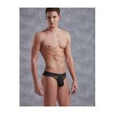 Erkek Siyah Dantel Detaylı Tanga String -1252