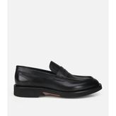 Erkek Siyah Kalın Tabanlı Klasik Deri Loafer
