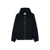 Erkek Siyah Oversize Fermuarlı Kapüşonlu Ceket