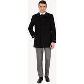 Erkek Siyah Regular Fit Kaşmir Kısa Kaban - 48