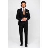 Erkek Siyah Regular Fit Takım Elbise