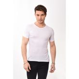 Erkek Slim Fit Basic Bisiklet Yaka Kısa Kollu T-Shirt Tişört Beyaz