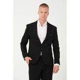 Erkek Slim Fit Blazer Ceket Siyah - 60 - 6 Drop
