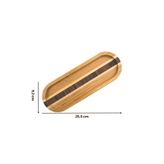 ERKUGO Bambu Kalp Desenli Oval Servis Tabağı, Sunum Tabağı BAMBU 26 cm