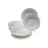 Ermiya 12 Adet Arya Hitit Termostar Beyaz Melamin Servis Tabağı -Çukur Tabak Lokanta Tabağı, 20 Cm