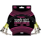 Ernie Ball P06075 1FT 3'lü Paket Siyah Kablo