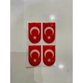 Erol Şarjör Altı Sticker – Damla Etiket (4'lü Set) - Türk Bayraklı