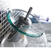 Erol Teknik Aqua Blue Düden Oval Cam Lavabo Batarya