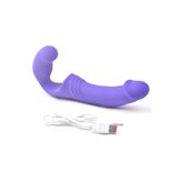 Erox Titreşimli Double Rider Strapless Strap-On Mor