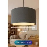Ersantrasit Gri Kumaş Başlıklı Sarkıt Avize 35 Cm