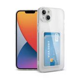 Ersapple İphone 14 Kılıf Kart Şeffaf Silikon - Şeffaf
