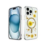 Ersapple İphone 15 Pro Kılıf Daisy Simli Magsafe Kapak -