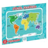 Ersert Ers- Dünya Haritası Frame Puzzle 35 Parça