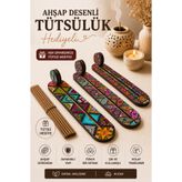ERYHOME Desenli Ahşap Tütsülük – 1 Adet Karışık Desen – Çubuk Tütsü Tutucu – Tütsü Hediyeli