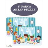 EsaToys Ahşap 12 Parça Çocuk Puzzle