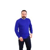 Eser - Bisiklet Yaka Sweatshirt - Cepli - Saks