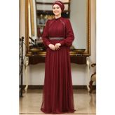 Esilanur Efsane Tesettür Abiye Bordo